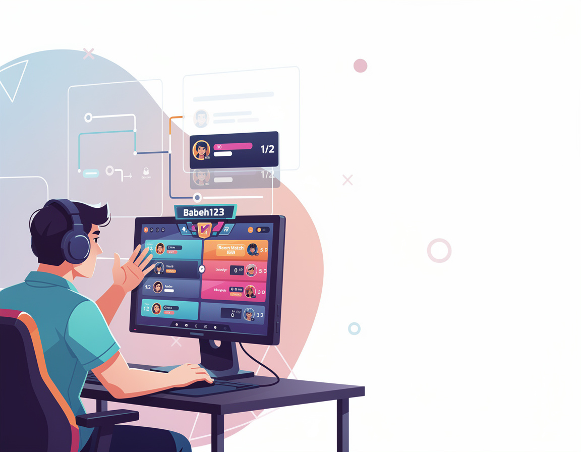 Ilustrasi studi kasus dispute karena screenshot terpotong untuk turnamen game online babeh123 dengan bracket dan room match